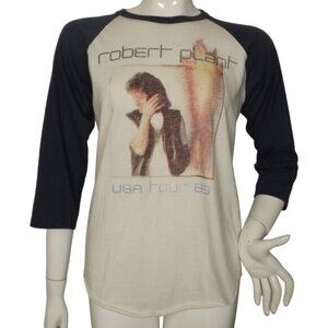 ROBERT PLANT Concert Tshirt/Jersey, M, Pictures at Eleven Tour 1983, White/Blue